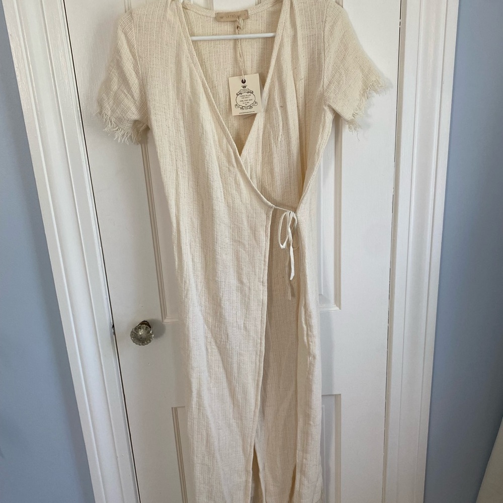 Cream Wrap Dress